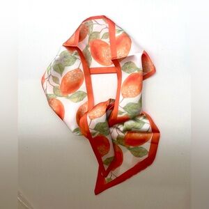 Orange and Green Silk Scarf
